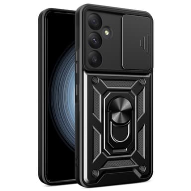 SKALO Samsung A35 5G Armor hybridi metallirengas kameran liukusäädin - Musta