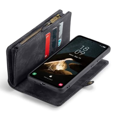 CaseMe Samsung A55 5G CaseMe Big Wallet 2in1 Magnet Lompakkokotelo - Musta