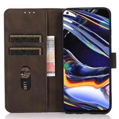 SKALO Samsung A35 5G KHAZNEH Lompakkokotelo PU-nahasta - Ruskea
