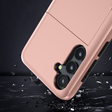 SKALO Samsung A55 5G Armor Suojakuori korttikotelo - Musta