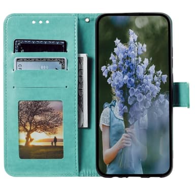 SKALO Samsung A35 5G Mandala lompakkokotelo - Turkoosi