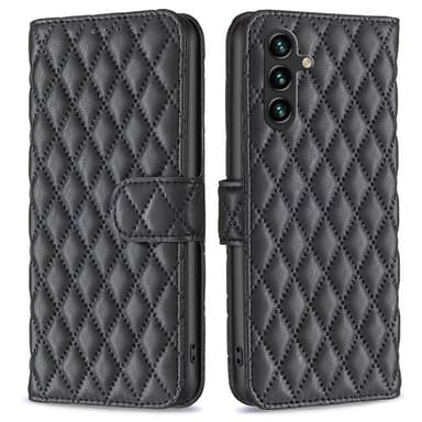 SKALO Samsung A55 5G BINFEN COLOR Tikattu Lompakko - Musta