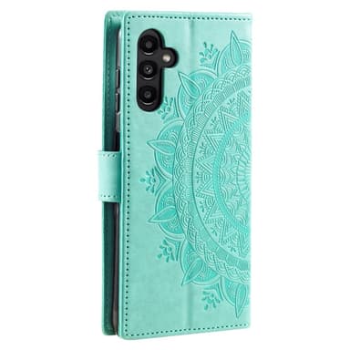 SKALO Samsung A35 5G Mandala lompakkokotelo - Turkoosi