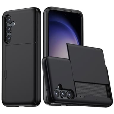 SKALO Samsung A55 5G Armor Suojakuori korttikotelo - Musta