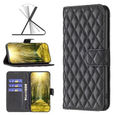 SKALO Samsung A35 5G BINFEN COLOR Tikattu Lompakko - Musta