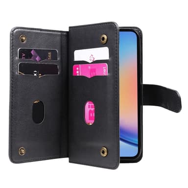 SKALO Samsung A35 5G 10-lokeroa Lompakkokotelo - Musta