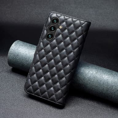 SKALO Samsung A55 5G BINFEN COLOR Tikattu Lompakko - Musta
