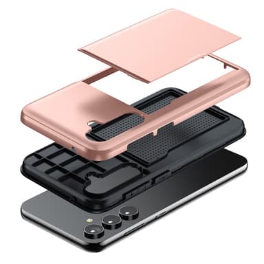 SKALO Samsung A55 5G Armor Suojakuori korttikotelo - Musta
