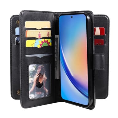 SKALO Samsung A35 5G 10-lokeroa Lompakkokotelo - Musta
