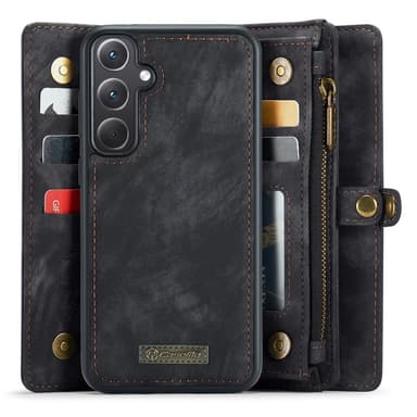 CaseMe Samsung A35 5G CaseMe Big Wallet 2in1 Magnet Lompakkokotelo - Musta