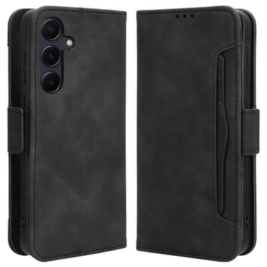 SKALO Samsung A55 5G 6-lokeroa Lompakkokotelo - Musta