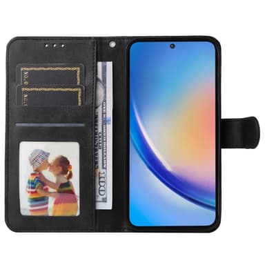 SKALO Samsung A35 5G PU-nahkainen Lompakkokotelo - Musta