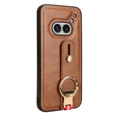 SKALO Nothing Phone (2a) PU-nahkakuori käsivarsinauhalla - Ruskea