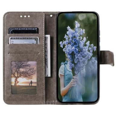 SKALO Samsung A35 5G Mandala lompakkokotelo - Harmaa