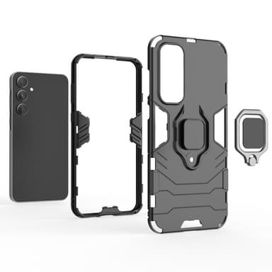 SKALO Samsung A55 5G Armor Hybridi metallirengas kuori - Musta