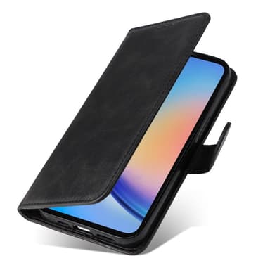 SKALO Samsung A35 5G PU-nahkainen Lompakkokotelo - Musta