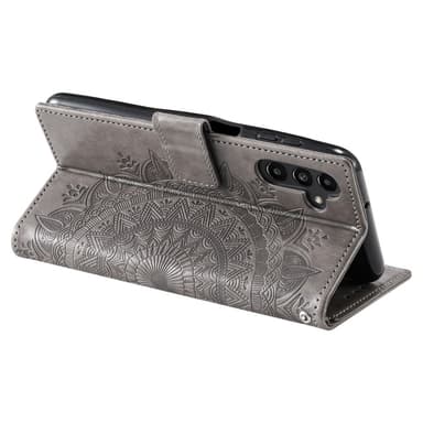 SKALO Samsung A55 5G Mandala lompakkokotelo - Harmaa