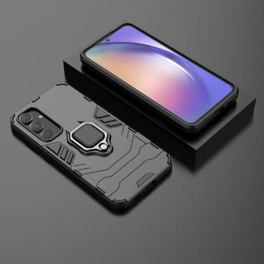 SKALO Samsung A55 5G Armor Hybridi metallirengas kuori - Musta
