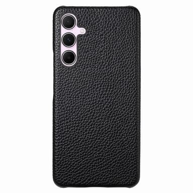 SKALO Samsung A55 5G PU-nahkainen Litchi Suojakuori - Musta