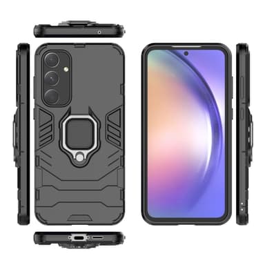 SKALO Samsung A55 5G Armor Hybridi metallirengas kuori - Musta