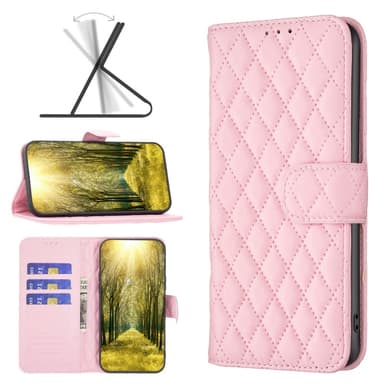 SKALO Samsung A35 5G BINFEN COLOR Tikattu Lompakko - Pinkki