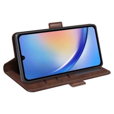SKALO Samsung A35 5G Premium Wallet Lompakkokotelo - Ruskea