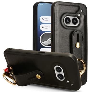 SKALO Nothing Phone (2a) PU-nahkakuori käsivarsinauhalla - Musta