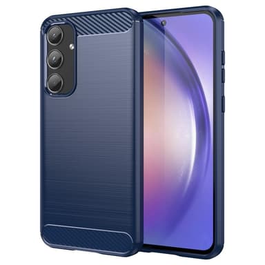 SKALO Samsung A55 5G Armor Carbon Iskunkestävä TPU suojakuori - Sininen