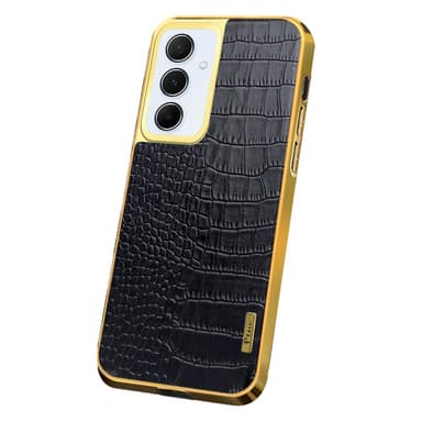 SKALO Samsung A55 5G Krokotiili Kultainen Reuna Kuori - Musta
