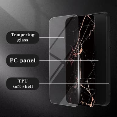 SKALO Samsung A55 5G Marmori karkaistu lasi TPU-suojakuori - #4