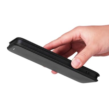 SKALO Samsung A55 5G Carbon Fiber Lompakkokotelo - Musta
