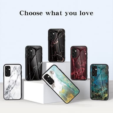 SKALO Samsung A55 5G Marmori karkaistu lasi TPU-suojakuori - #4
