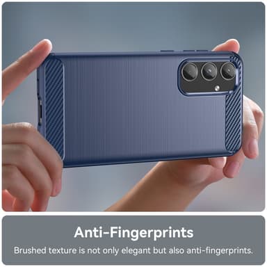 SKALO Samsung A55 5G Armor Carbon Iskunkestävä TPU suojakuori - Sininen