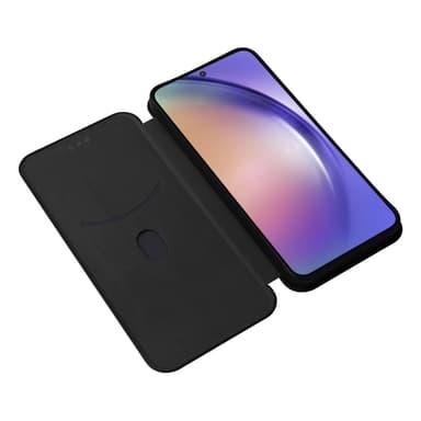SKALO Samsung A55 5G Carbon Fiber Lompakkokotelo - Musta