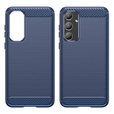 SKALO Samsung A55 5G Armor Carbon Iskunkestävä TPU suojakuori - Sininen