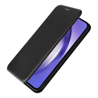 SKALO Samsung A55 5G Carbon Fiber Lompakkokotelo - Musta