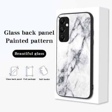 SKALO Samsung A55 5G Marmori karkaistu lasi TPU-suojakuori - #4