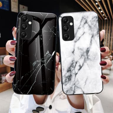 SKALO Samsung A55 5G Marmori karkaistu lasi TPU-suojakuori - #4