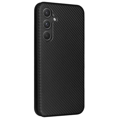 SKALO Samsung A55 5G Carbon Fiber Lompakkokotelo - Musta