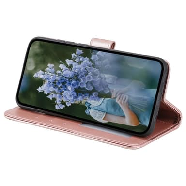 SKALO Samsung A35 5G Mandala lompakkokotelo - Ruusukulta