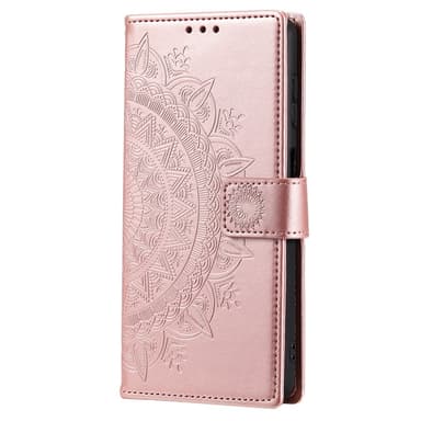 SKALO Samsung A35 5G Mandala lompakkokotelo - Ruusukulta