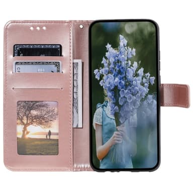 SKALO Samsung A35 5G Mandala lompakkokotelo - Ruusukulta