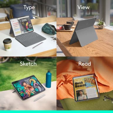 Logitech Combo Touch iPad Air 13 näppäimistökotelo (M2) (harmaa)