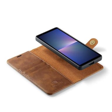 Lompakkokotelo DG-Ming 2i1 Sony Xperia 10 VI - Ruskea