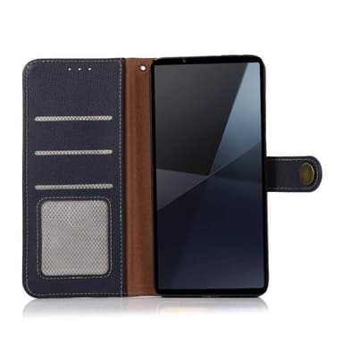 Lompakkokotelo 3-kortti nahkaa RFID Sony Xperia 10 VI - Sininen