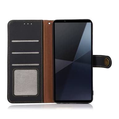 Lompakkokotelo 3-kortti nahkaa RFID Sony Xperia 10 VI - Musta
