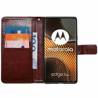 Lompakkokotelo 3-kortti Motorola Edge 50 Ultra - Ruskea
