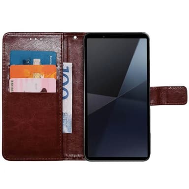 Lompakkokotelo 3-kortti Sony Xperia 10 VI - Ruskea