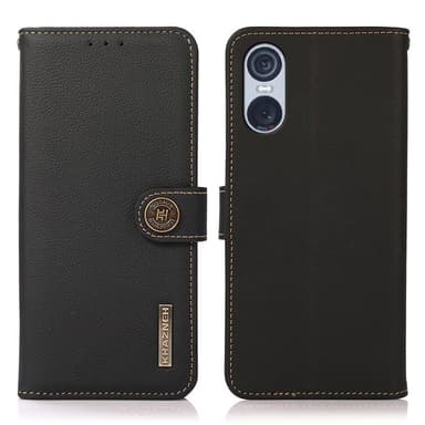 Lompakkokotelo 3-kortti nahkaa RFID Sony Xperia 10 VI - Musta