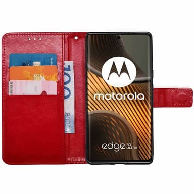 Lompakkokotelo 3-kortti Motorola Edge 50 Ultra - Punainen
